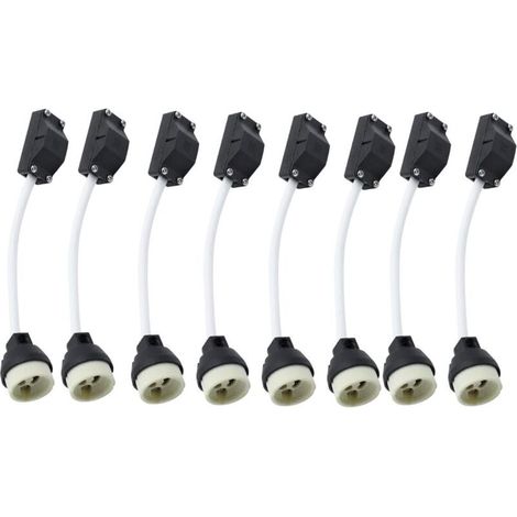 10pcs GU10 Ceramic Socket with Cable Connector 2A 250V GU10 Socket Base Adapter with Insulated Cable for GU10 LED Lamp CFLS Halogen Bulb Recessed Downlight (1/5)