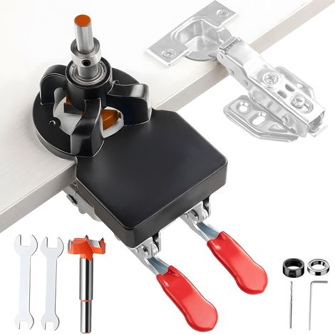 Gabarit de positionnement pour charnières à double clip invisibles en alliage d'aluminium de 35 mm, outil de perçage pour le travail du bois et de l'ameublement