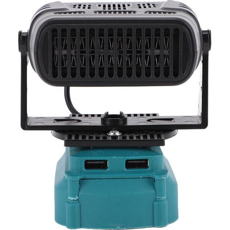 Chauffage d'appoint à température constante adapté à la batterie lithium-ion BL1850 Ventilateur portable 200 W avec deux ports USB 2 réglages de température