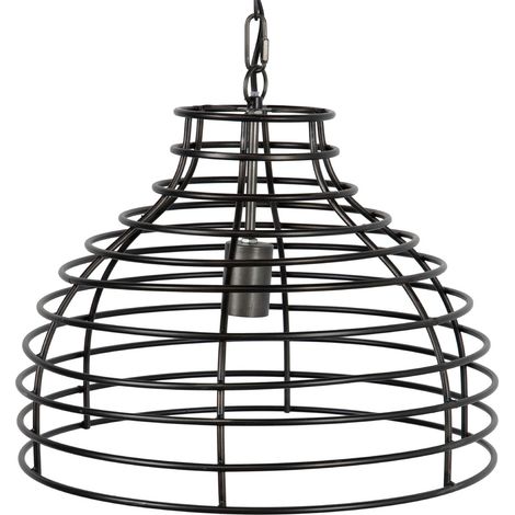 Plafonnier en métal noir 43 x 43 x 32 cm (1/2)