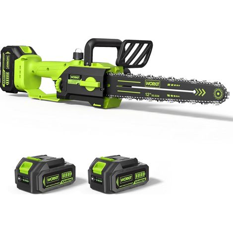 Tronçonneuse Sans Fil 40V avec 2 Batteries, Moteur Brushless Longue Autonomie, Tronçonneuse Électrique Silencieuse avec Lubrification Automatique et Tension de Chaîne Sans Outil (1/5)