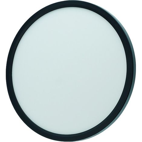 Lámpara de techo redonda moderna negra de Ø29 cm para salón o recibidor, con sensor de movimiento, luz tenue, color neutro, LED 24W, radar Denver, Idealed (1/5)