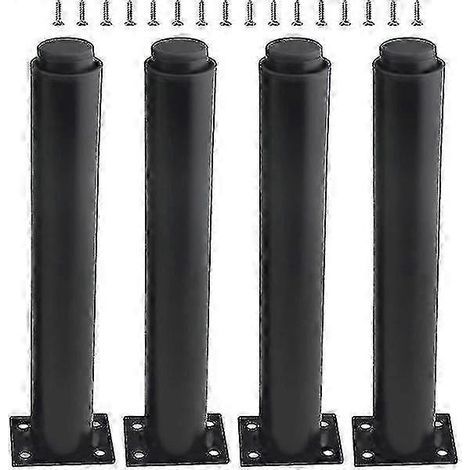 Set mit 4 robusten und verstellbaren Metallmöbelbeinen: 25-42 cm (schwarz) (1/5)