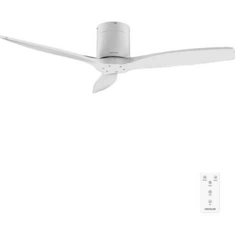 Cecotec Ventilador de Techo con Mando a Distancia de 52" EnergySilence Aero 5400 Classic White&White. Motor DC 40W, 3 Aspas