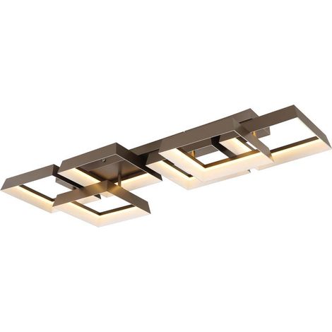 LED Deckenleuchte Deckenlampe Wohnzimmerleuchte opal kaffeefarben matt L 102 cm