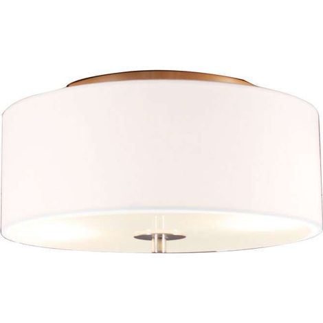 QAZQA Plafoniera country bianca 30 cm 2 luci - Drum