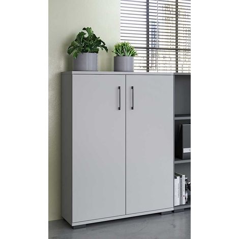 Armoire basse de bureau gris clair Organza (1/5)