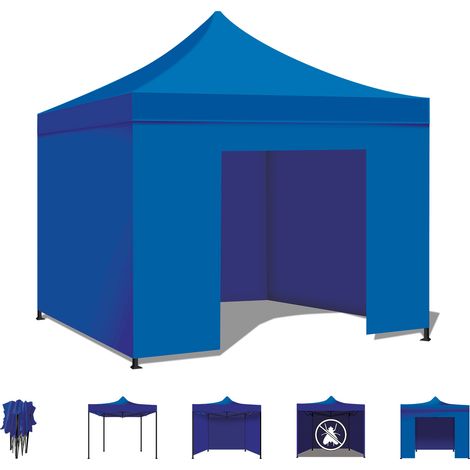 Taman Tenda / Gazebo Per Giardino 3X3 Impermeabile Tendone Pieghevole Per Fiere E Mercati Colore Blu