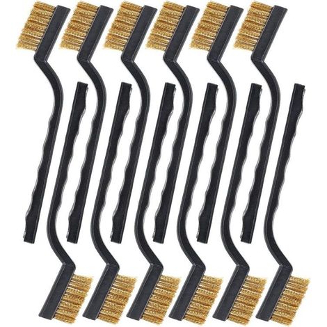 Brosse métallique en laiton SUJAYU antirouille, petite brosse métallique pour le nettoyage, décapant pour peinture sur métal, bois, peinture textile en aérosol Rustoleum (Laiton, 12,00) (1/5)