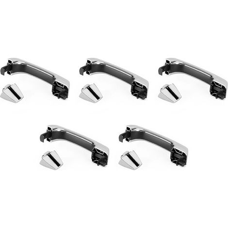 Adecuado para 5 manijas de puertas exteriores con cubiertas cromadas, compatible con puertas delanteras y traseras, aplicable a los modelos H3 2006-2010, número de pieza: 1253074667 (1/4)