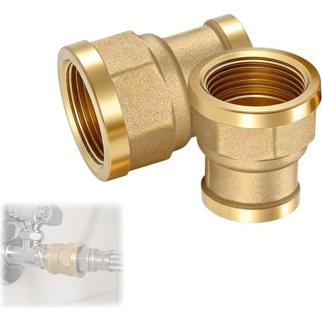 Réducteur 3/4" à 1/2", adaptateur en laiton, raccord réduit fileté intérieur 3/4" x 1/2", manchon d'extension pour tuyau d'eau, réservoir d'eau potable et connexions sanitaires (1/5)