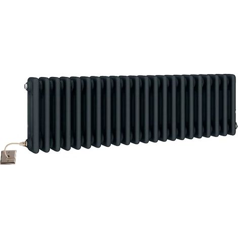 Traditional Electric Anthracite 3 Column Radiators 300mm H 800mm wide