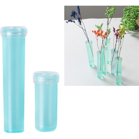 Tubos de riego para rosas, claveles, gerberas y flores cortadas: 10 tubos de plástico con tapones flexibles, de 4 cm y 7 cm de diámetro, fáciles de instalar. (1/4)
