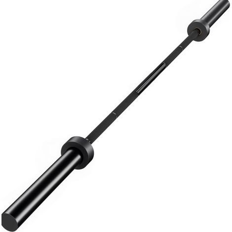 Barra olímpica de 180 cm de acero negra, 200 kg (1/4)