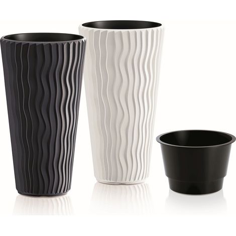 Maceta decorativa Sandy - 35x62 cm - Blanco