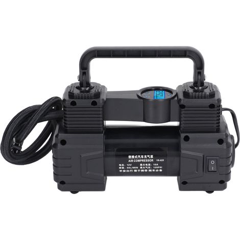 Compresseur d'air automobile 12 V à 19 cylindres, pompe robuste, gonfleur de pneus portable à double cylindre 120 PSI avec lampe de travail LED. Convient aux voitures, camions, SUV, camping-cars, ball (1/5)