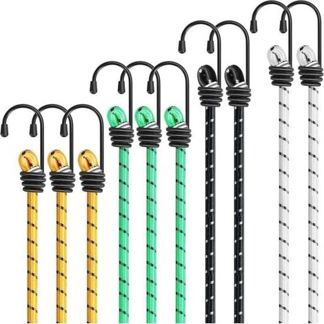 Hochleistungs-Gummiseile, 10-teiliges Set in 4 Farben und 4 Größen, mit Haken zum Schutz von Möbeln, Transportwagen, Zelten und Motorrädern E10 (1/4)