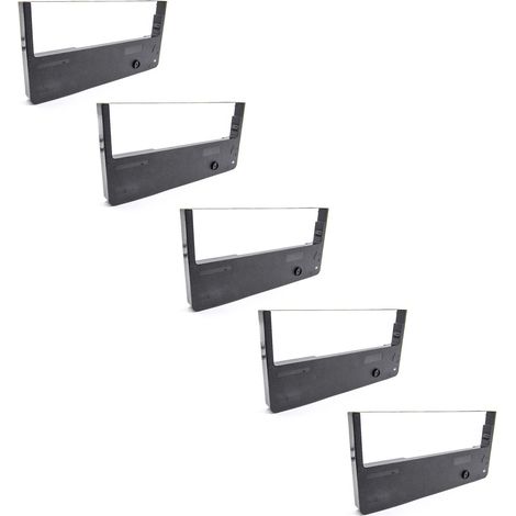 vhbw 5x Ribbon Cartridge compatible with Tally Genicom 6300 Dot Matrix, Receipt Printer - Black Ink Ribbon