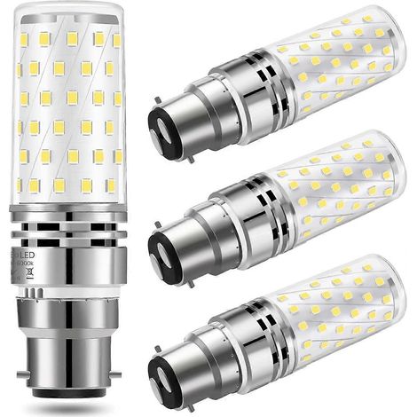 Ampoules LED à baïonnette, équivalent ampoule maïs B22 12 W (équivalent halogène 100 W), 1200 lm, blanc lumière du jour 6000 K, lot de 4 (1/5)
