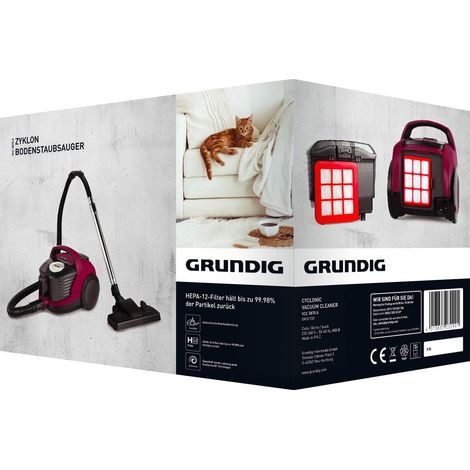 Grundig CleanExpert VCC 3870 A - Aspirateur - bidon - sans sac - 800 W - berry/black (1/4)