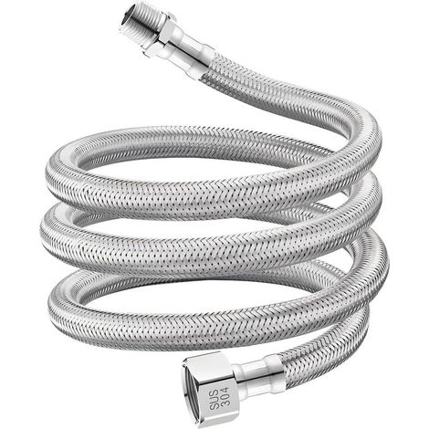 Flexibler Anschlussschlauch, G1/2" Innengewinde x G1/2" Außengewinde, Edelstahl-Geflechtschlauch für Küchenarmatur, 200 cm (1/5)