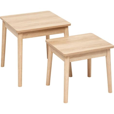 5five set di tavoli impilabili beige design minimalista