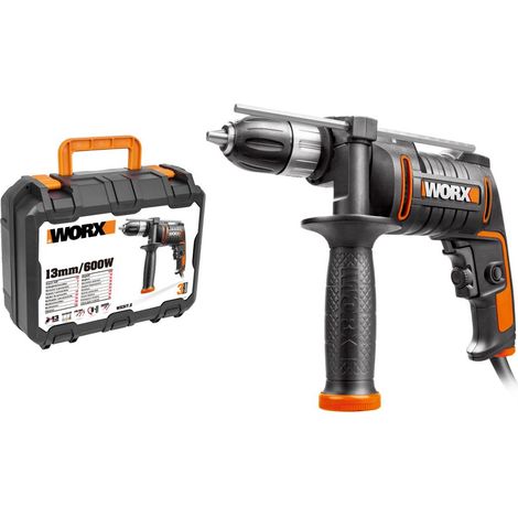 Worx WX317.2 perceuse à percussion noire 600 W (1/5)