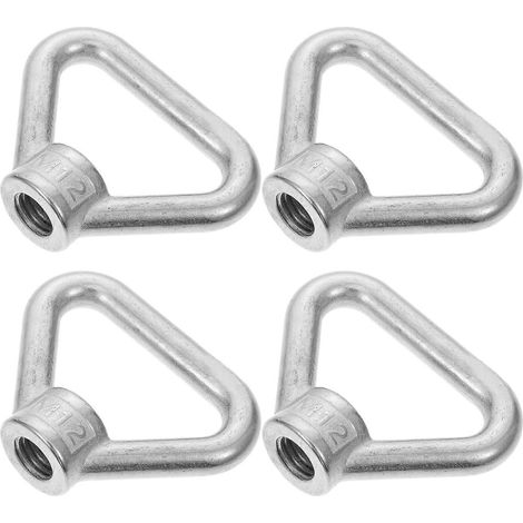 Anneaux d'arrimage en acier inoxydable argenté, écrou de levage, lot de 4 (1/5)