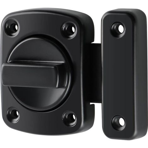Drehbarer Türriegel für den Innen- und Außenbereich, hochwertiger Metall-Drehtürriegel für Schränke, Schlafzimmer, Tore, Zäune, Schwarz, 65 mm, EMS250U-B (1/5)