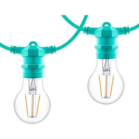Barcelona Led – Guirlande lumineuse d'extérieur 10 mètres – IP44 – 10 douilles E27 – Pour patios, terrasses et événements en plein air