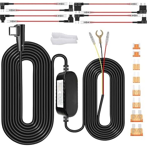 Dash Cam Wiring Kit Type C Charger for Dash Cam DC to 5V/2.5A Low Voltage Protection Surveillance Parking with Fuse Type C (1/5)