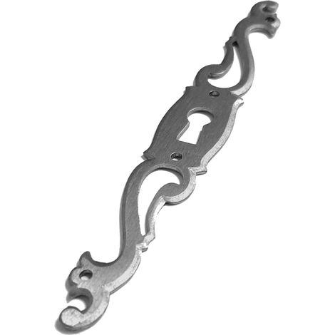Entrée de clé coq main gauche argenté acier brossé 140mm vintage rustique antique meuble ancien porte clef tiroir (1/4)