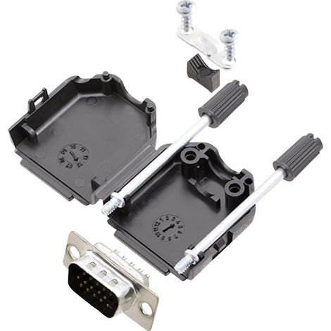 encitech DPPK09-BK-HDP15-K 6355-0011-01 D-SUB Stiftleisten-Set 180 ° Polzahl: 15 Lötkelch 1 Set