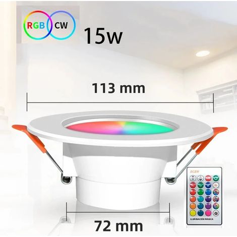 Plafonnier LED rond/rectangulaire d'intérieur (15 W) avec Bluetooth intelligent Graffiti, compatible avec le contrôle par application. (1/4)