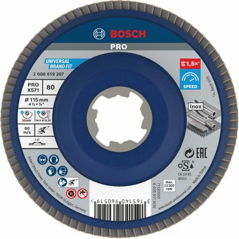 Disque à lamelles Bosch X571 Best for Metal droit 115 mm K 80 Plastique 10 pièces