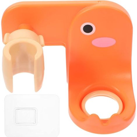 Shower Head Holder Adjustable Handheld Shower Wand Holder with Shower Gel Bottle Holder Shampoo Holder Hook Wall Mount No Drilling for Bathroom