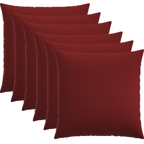 Housse de coussin 6 pc HEERLEN Bordeaux 70 x 70 cm Tissu vidaXL