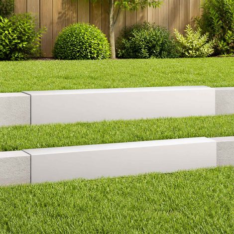 vidaXL Perfil de cobertura para jardín 2 uds. 100 x 20 x 15 cm Acero