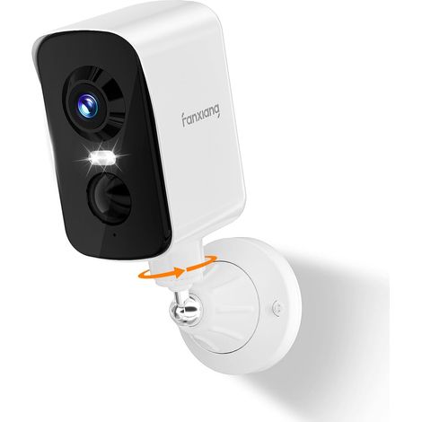 Caméra de Surveillance Extérieure 2K sans Fil, WiFi, Détection et Suivi des Personnes PIR, Alarme de Mouvement, Vision Nocturne en Couleur 10M, Audio Bidirectionnel, Projecteur, IP65 (1/5)