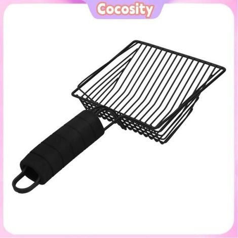 Pelle À Litière Pour Chat - Métal Fer Noir - 35 X 16 Cm - Ergonomique Antidérapante - Filtration Efficace - 1 Pièce (1/5)