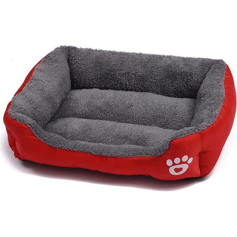 Lit panoramique pour chien 2XL (95x72cm) Rouge – Coussin moelleux pour chiens & chats