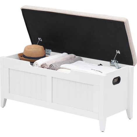 Banc à Chaussures Meuble Entrée Meuble Chaussures Commode à Chaussures avec Coussin Rembourré et 1 Abattant– 100 x 40 x 45 cm (1/5)