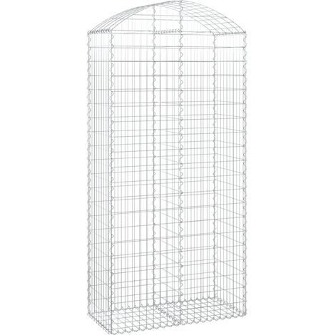 vidaXL Arched Gabion Basket 100x50x200/220 cm Galvanised Iron