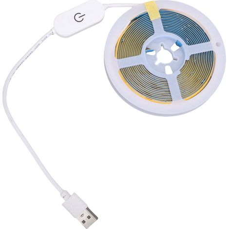 Bande LED COB Tactile 4m 1120LEDs Étanche IP65 Flexible Adhésive Blanc Chaud Intérieur Extérieur Sans Point Lumineux