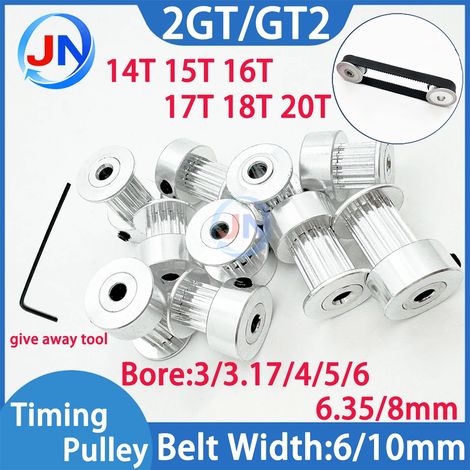 (20 dents, 2GT - 10 mm) Poulie de courroie de distribution 2GT, alésage de la poulie synchrone, largeur de la poulie synchrone (1/4)