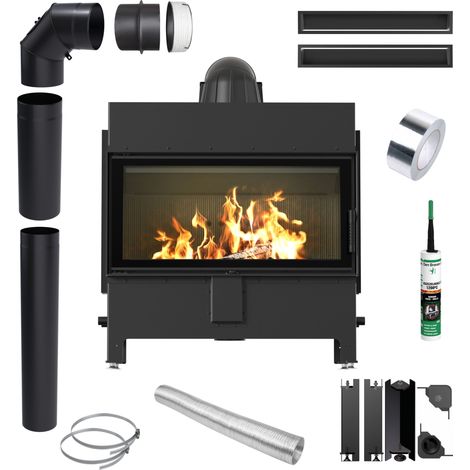 Kamineinsatz KRATKI LUCY 16 kW Ø200 SCHWARZ Schließung Montageset (1/5)
