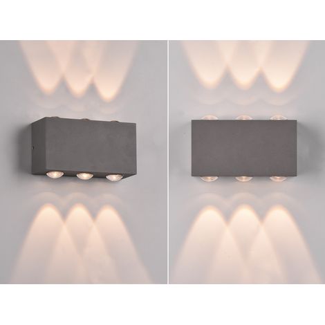 LED Außenwandleuchte 2er SET Anthrazit mit Up and Down Light, Breite 14cm (1/5)