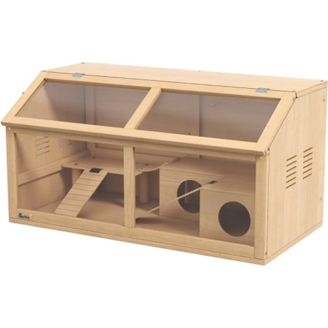 Hamsterkäfig für syrische Hamster und Zwerghamster, mit Plattform, Hängebrücke, Hütte, 85x45x44 cm
On-Site