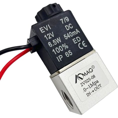 Électrovanne électrique DC12V 1/4 pouces PT 2 voies pour vanne d'air et d'eau huile liquide NC 10 bar (1/5)