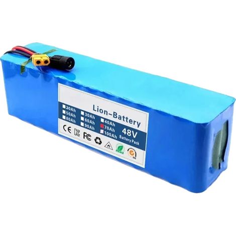 Batterie Lithium-ion, Capacité 100000mAh, Tension 48V, chargeur 48v 70Ah (1/2)